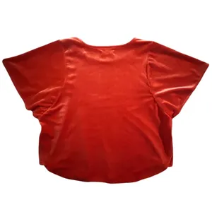 Madewell Velvet Top Womens Medium‎ Burnt Orange Short Sleeve Relaxed Fit thumbnail 7