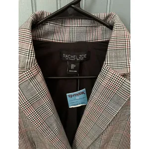 NWT Rachel Zoe Vest Size Small White Black Red Houndstooth S‎ thumbnail 2