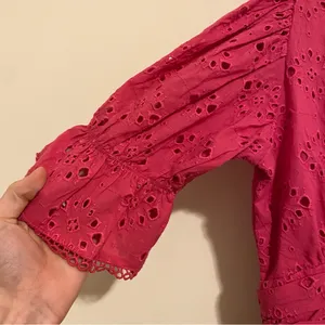 NWT House of Harlow 1960 Pink Eyelet Midi Dress size XS thumbnail 6