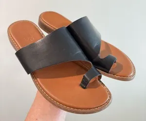 Franco Sarto Black Vegan Leather Gem Sandals Size 7.5 thumbnail 1