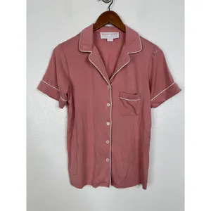Birdy Grey Dusty‎ Rose Pink Bamboo Pajama Set Short Sleeve Shorts XS 010603 thumbnail 2