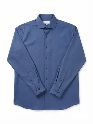 Charles Tyrwhitt Jermyn Street London Men's Blue Textured Non-Iron Dress Shirt 16.5 / 36 Classic Fit thumbnail 1