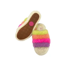 UGG Fluff Yeah Slide Cream Neon Rainbow Slip On Shoes Size Women's 6 thumbnail 4