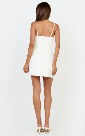 Showpo New Katia Mini Dress Strappy Corset A Line Dress In White Size Small (6) thumbnail 6
