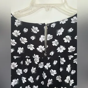 Abercrombie Fitch Black Floral Romper Front Cutout Pockets 3/4 Sleeve S thumbnail 9