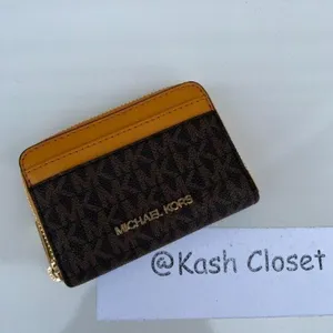 Michael Kors Marigold Card Case Wallet Zip Around Purse thumbnail 5