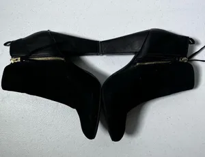Mossimo Black Faux Leather and Suede Ankle Booties thumbnail 6
