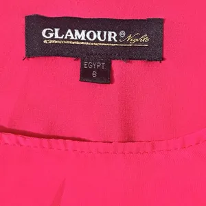 Glamour Nights Pink Popover Cape Sheath Dress Size 6 Chiffon Overlay thumbnail 3