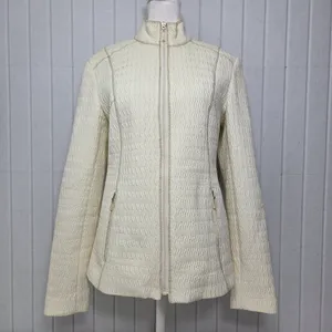 PENDLETON Vintage ZIP Up Front Cream Textured LINED‎ JACKET Size S thumbnail 4