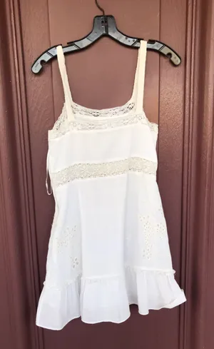 ZARA Women Sz S Embroidered Dress 0881/130 White thumbnail 6
