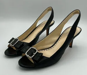 Coach Miranda Open Toe Slingbacks - Black -  Size 8B‎ B37 thumbnail 1