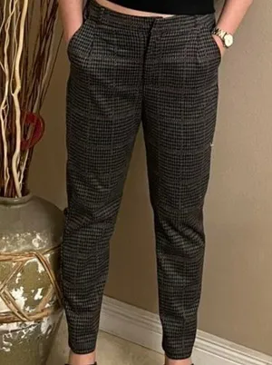 Gray With Black Dots Slim Leg Pants Size M thumbnail 1