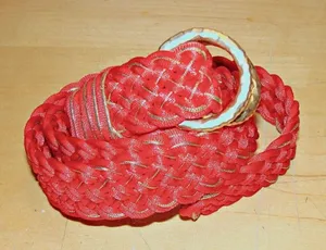 Vintage Red Gold Braided Woven Belt D Ring Gold Tone Buckle Fashion Y2k Boho Adj thumbnail 1
