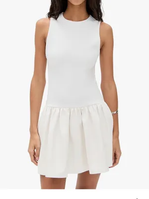 Alice and Olivia Ella Combo Faux Leather Sleeveless Dress size 4 NWT thumbnail 2