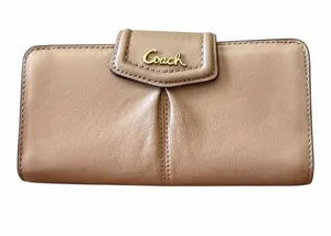 Coach Ashley Slim Envelope Wallet Camel Tan Leather Organizer Wallet thumbnail 1