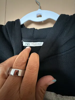 Zara Black Graphic Print Hoodie Sweatshirt Size S thumbnail 2