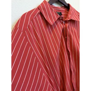 Bardot Malira Mini Shirt Dress US 4 Red White Striped Tie Front Preppy Vacation thumbnail 5