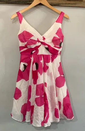 Alice + Olivia Poppy silk floral a-line dress thumbnail 1