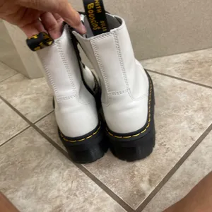 Dr Martens‎ Jadon White Leather Platform Combat Boots Side Zip 8-Eye US 7 lady thumbnail 6