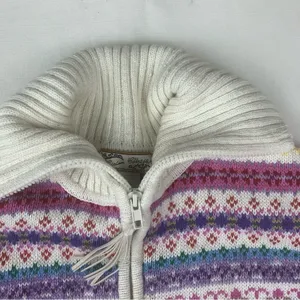 Heirloom collectibles size large fair isle multicolor full zip sweater nordic thumbnail 5