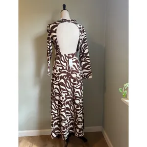 Abercrombie & Fitch Brown Twist Cutout Open Back Maxi Dress S P Boho whimsi Y2k thumbnail 7