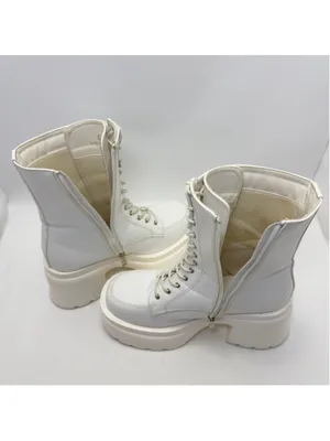 Women's Unbranded White Platform Boots Size 8.5 thumbnail 9