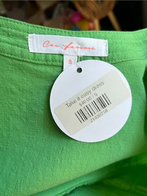 Ces Femme "Take It Easy" Cotton Gauze Babydoll Vibrant Kelly Green Oversize S thumbnail 7