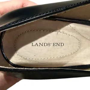 Lands End Pumps Size 7.5B Black Leather 3" Block Heel Neutral Classic Minimalist thumbnail 10
