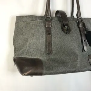 Tumi Villa‎ Viverone Gray & Brown Leather Trimmed Business Tote thumbnail 6