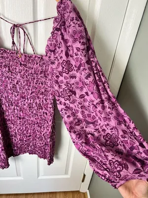 Free People Smock It To Me Mini Dress L Azalea Combo thumbnail 4