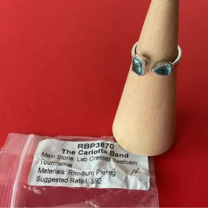 Bomb Party RBP3870 “The Carlotta Band” LC Tourmaline on Rhodium Size 7 Ring NWT thumbnail 4