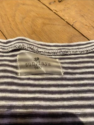Anthropologie x Sundays Linen Drawstring Dress Gray Stripe Size Medium thumbnail 3