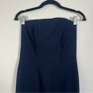 Dessy Collection Navy Blue Strapless Gown thumbnail 6