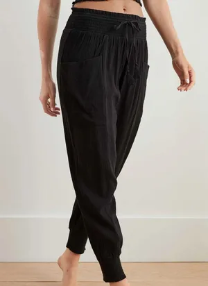 Aerie Black Cotton Beach Joggers thumbnail 6