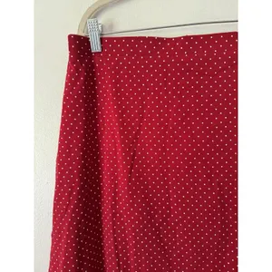 NWT OGL Stretch Cotton Polka Dot A-Line Flare Skirt Limited Ed Red Size Large thumbnail 5
