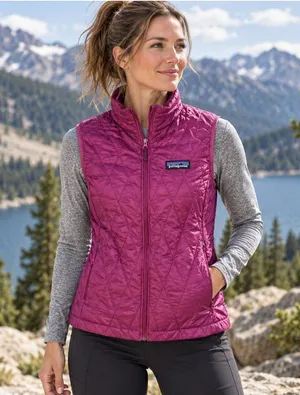 Patagonia Nano Puff Vest Womens XS Magenta Purple PrimaLoft Quilted Full Zip thumbnail 1