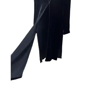 Worth Vintage 90s‎ Black Long Midi Velvet OpenFront Duster Jacket Size 6 thumbnail 6