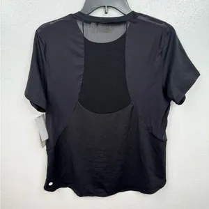 Zella T-Shirt Womens Size M Black Short Sleeve Athletic Mesh Back thumbnail 2