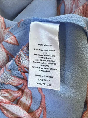 Talbots Blue Flowing Orange Hibiscus Ruffle Tiered Midi Skirt Size M thumbnail 9