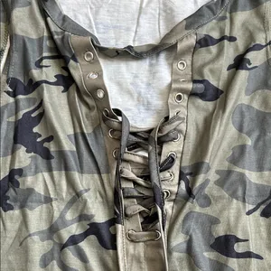 Camouflage Lace-Up Tank Top thumbnail 2
