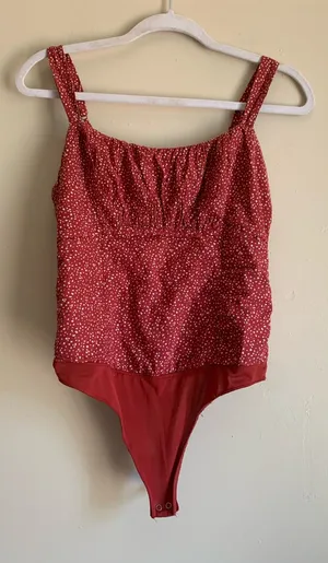 Abercrombie & Fitch Red Polka Dot Top Bodysuit Women Size Small Tank Top Outfit thumbnail 1