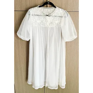 VTG Radcliffe 40s MCM Sheer Lace Babydoll Robe Gown Boudoir *READ* Coquette thumbnail 4