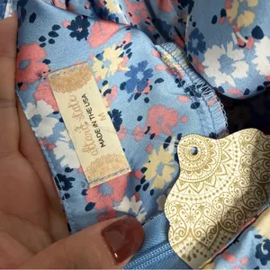 NWT Altar'd State Blue Floral Dress Silky Feel Flutter Sleeves Medium Romantic‎ thumbnail 6
