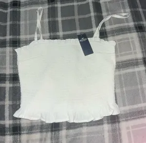 Hollister White Ruffle Tank thumbnail 1