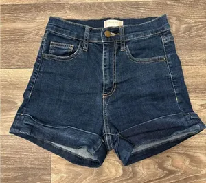 Altar'd State Blue Jean Shorts High-Waisted Cuffed Size 0 thumbnail 1