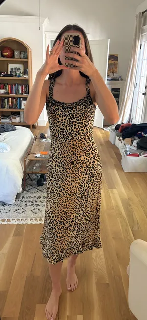 Faithfull the Brand leopard midi dress thumbnail 1