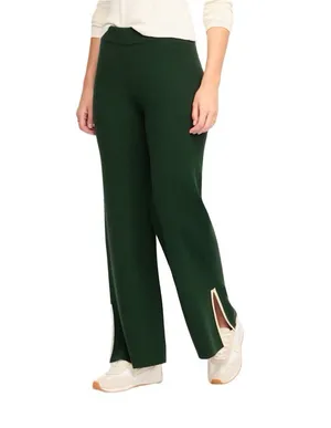 Wide Leg Knit Pants in Forest Green thumbnail 2