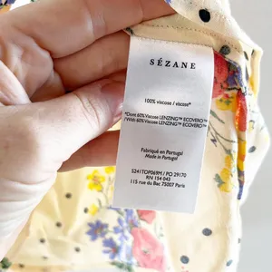 Sézane Denitsa Poppy Floral Sleeveless Tie Detail Tank Top Yellow EU 36 / US 4 thumbnail 6