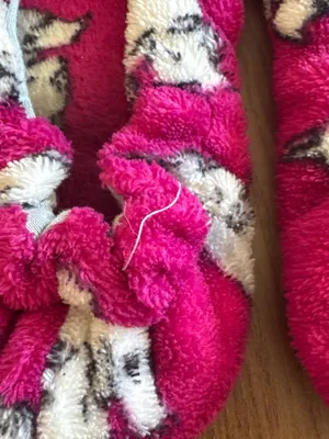Plush Pink Wolf Slippers with Bow (5) thumbnail 3