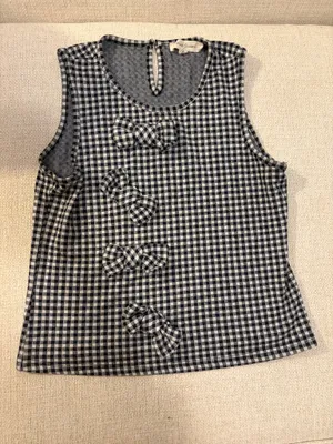 Anthropologie Gingham Bow Top thumbnail 3